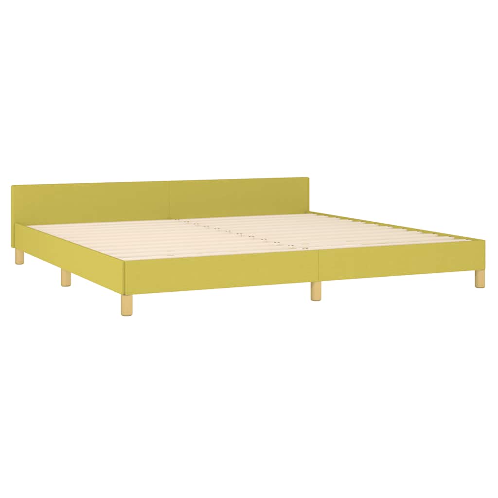 Cadre de lit sans matelas vert 200x200 cm tissu - XIOS
