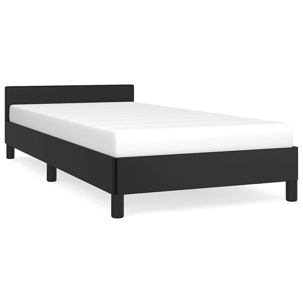 Cadre de lit avec tête de lit sans matelas noir 80x200 cm - XIOS
