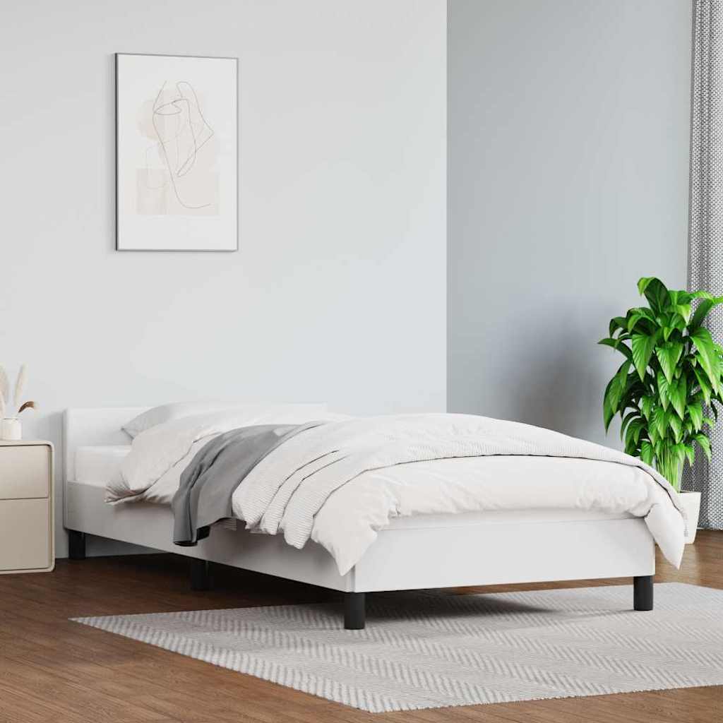 Cadre de lit avec tête de lit sans matelas blanc 80x200 cm - XIOS
