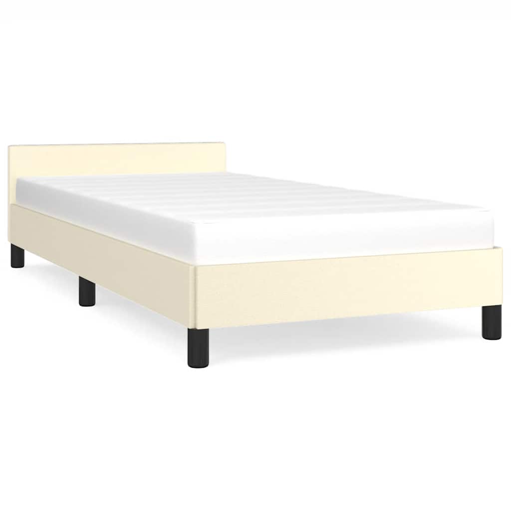 Cadre de lit avec tête de lit sans matelas crème 80x200 cm - XIOS
