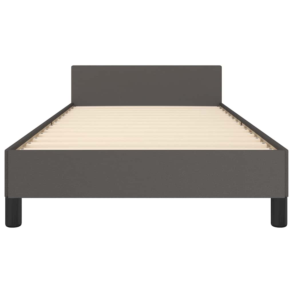 Cadre de lit avec tête de lit sans matelas gris 80x200 cm - XIOS
