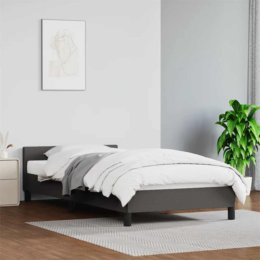 Cadre de lit avec tête de lit sans matelas gris 80x200 cm - XIOS