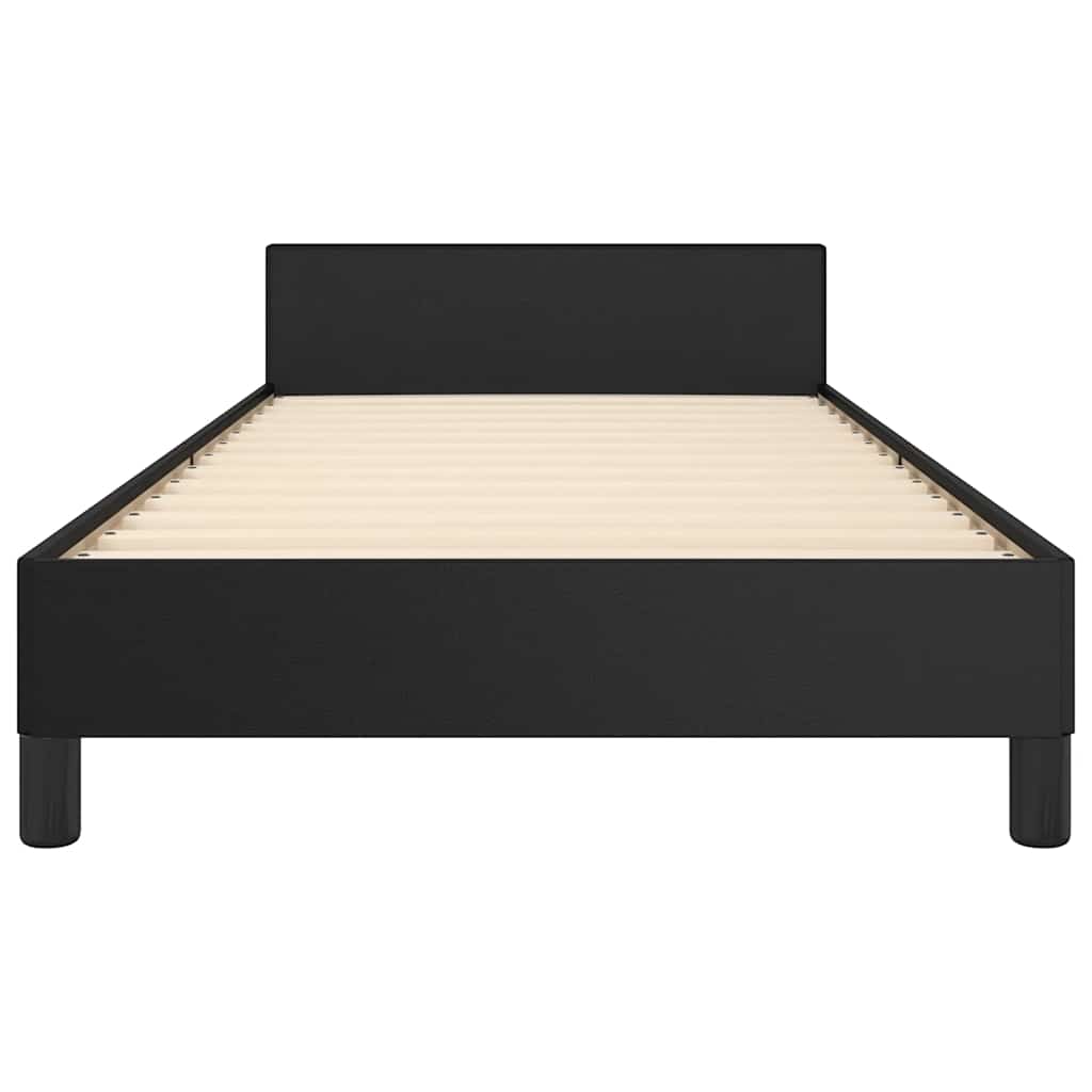 Cadre de lit avec tête de lit sans matelas noir 90x190 cm - XIOS