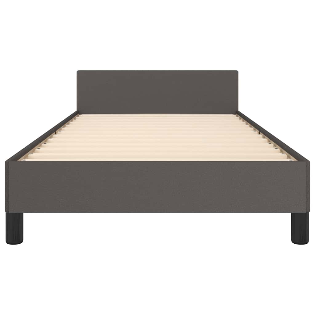 Cadre de lit avec tête de lit sans matelas gris 90x190 cm - XIOS