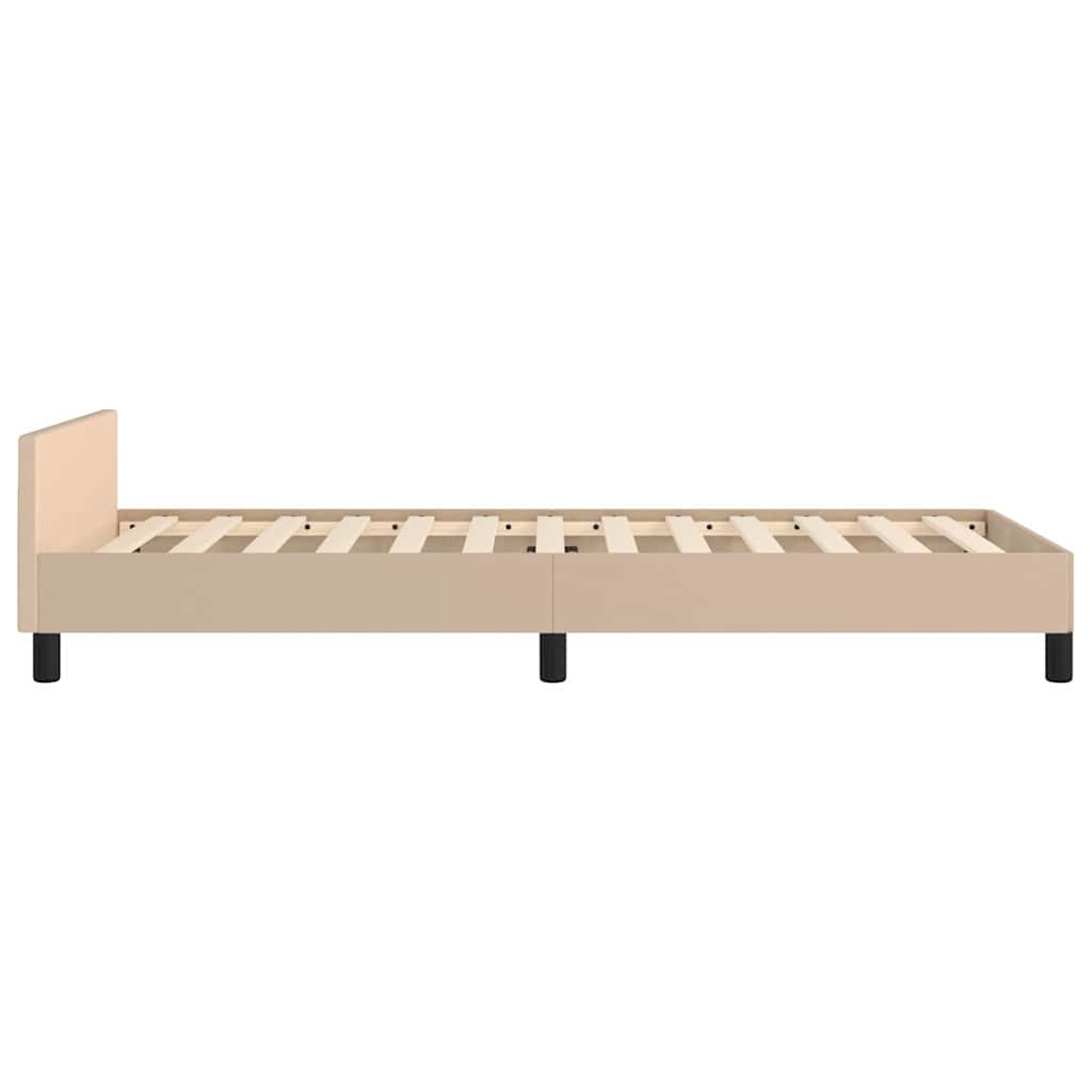 Cadre de lit avec tête de lit sans matelas cappuccino 90x190 cm - XIOS