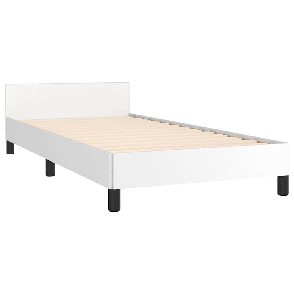 Cadre de lit avec tête de lit sans matelas blanc 90x200 cm - XIOS