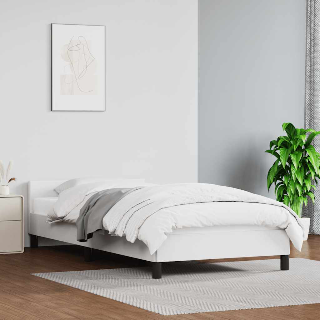 Cadre de lit avec tête de lit sans matelas blanc 90x200 cm - XIOS
