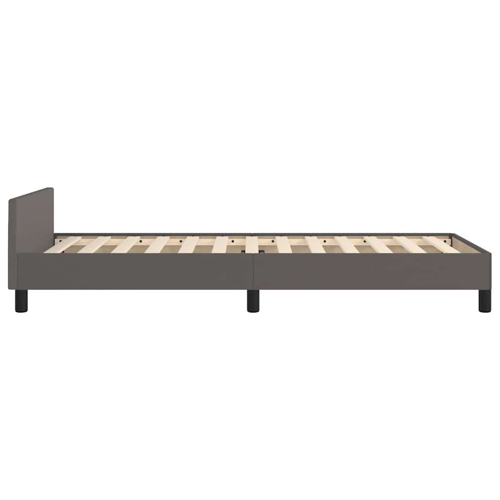 Cadre de lit avec tête de lit sans matelas gris 90x200 cm - XIOS