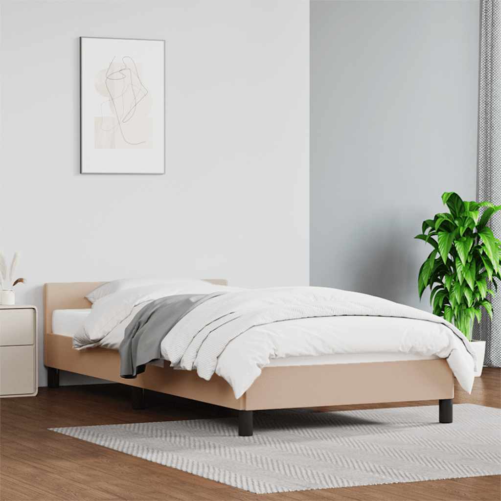 Cadre de lit avec tête de lit sans matelas cappuccino 90x200 cm - XIOS