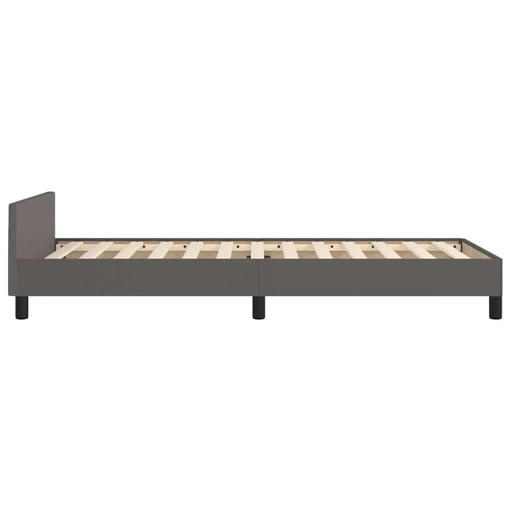 Cadre de lit avec tête de lit sans matelas gris 100x200 cm - XIOS