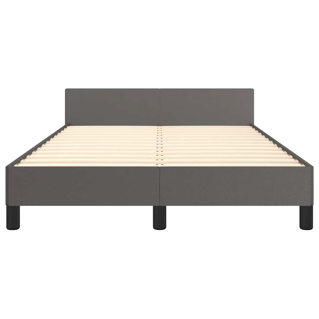 Cadre de lit avec tête de lit sans matelas gris 120x200 cm - XIOS