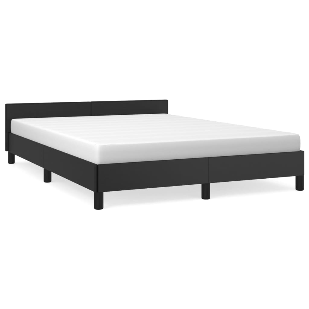 Cadre de lit avec tête de lit Noir 140x190 cm Similicuir Lits & cadres de lit vidaXL   