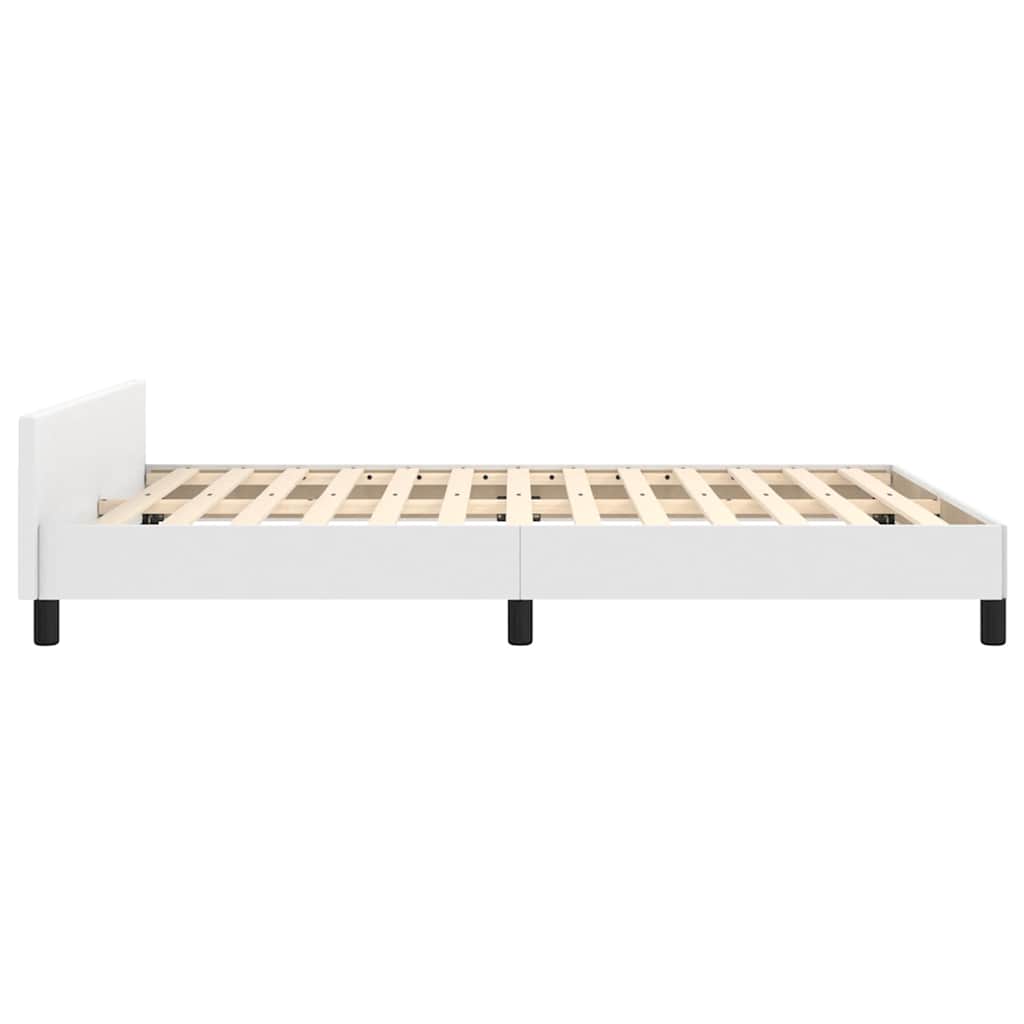 Cadre de lit avec tête de lit sans matelas blanc 140x190 cm - XIOS