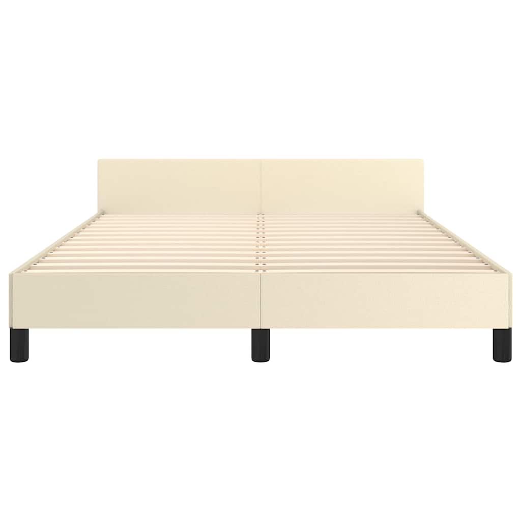 Cadre de lit avec tête de lit sans matelas crème 140x190 cm - XIOS