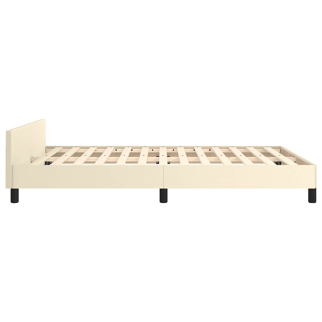 Cadre de lit avec tête de lit sans matelas crème 140x190 cm - XIOS