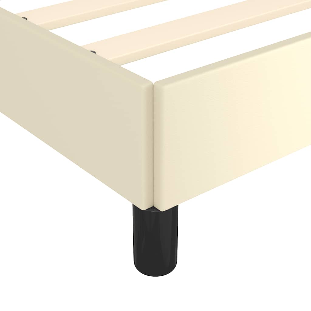 Cadre de lit avec tête de lit sans matelas crème 140x190 cm - XIOS