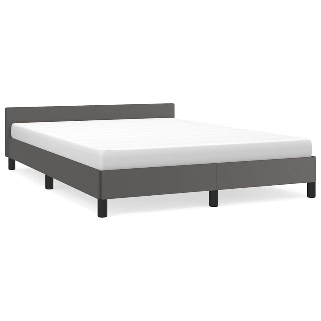 Cadre de lit avec tête de lit sans matelas gris 140x190 cm - XIOS