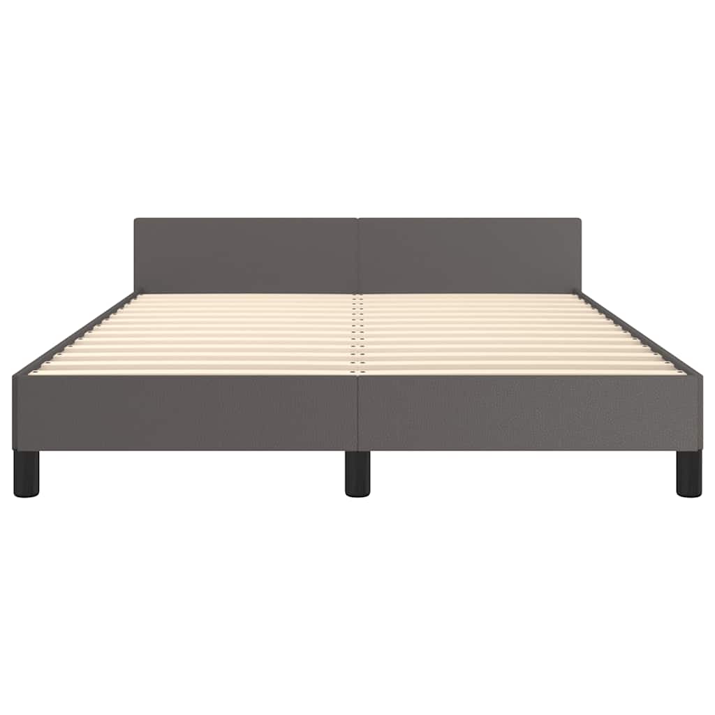 Cadre de lit avec tête de lit sans matelas gris 140x190 cm - XIOS