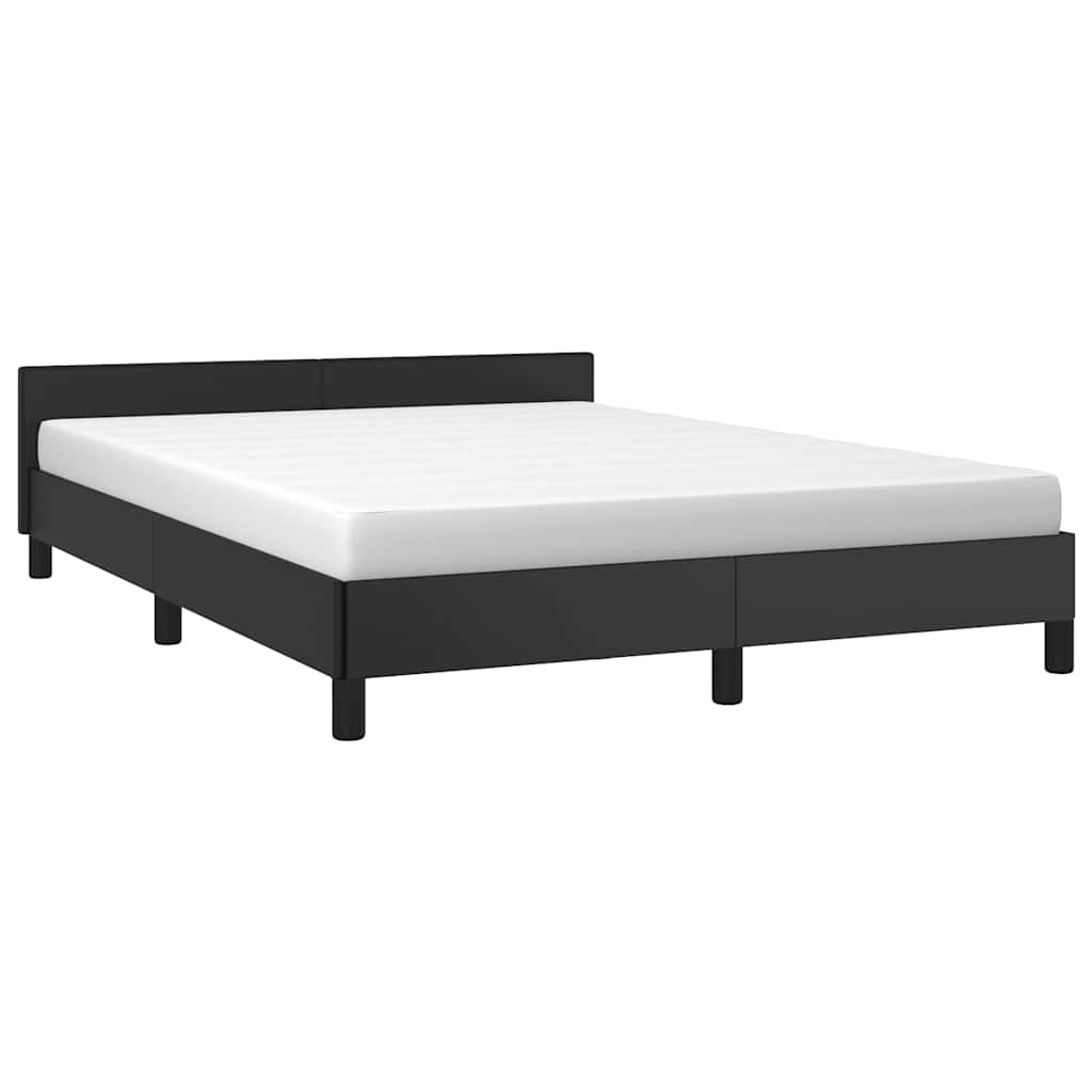 Cadre de lit avec tête de lit sans matelas noir 140x200 cm - XIOS