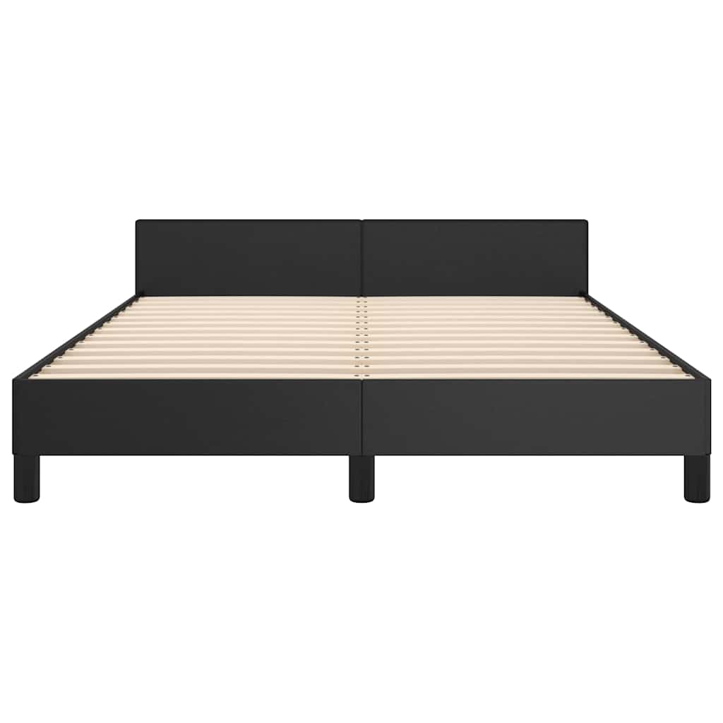 Cadre de lit avec tête de lit sans matelas noir 140x200 cm - XIOS