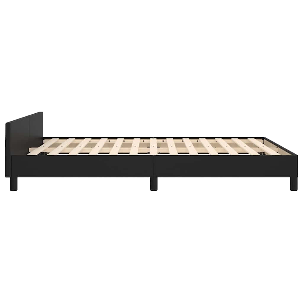 Cadre de lit avec tête de lit sans matelas noir 140x200 cm - XIOS