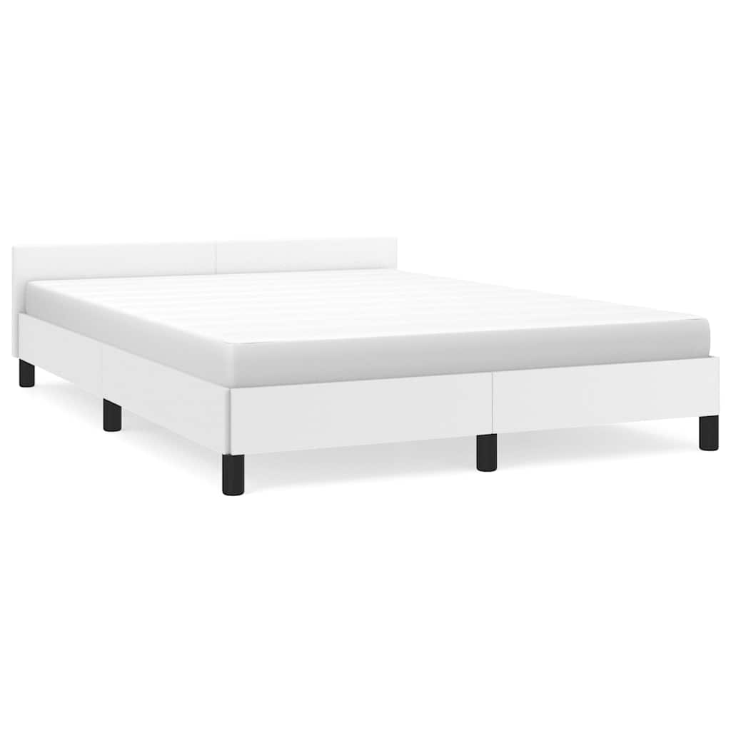 Cadre de lit avec tête de lit sans matelas blanc 140x200 cm - XIOS