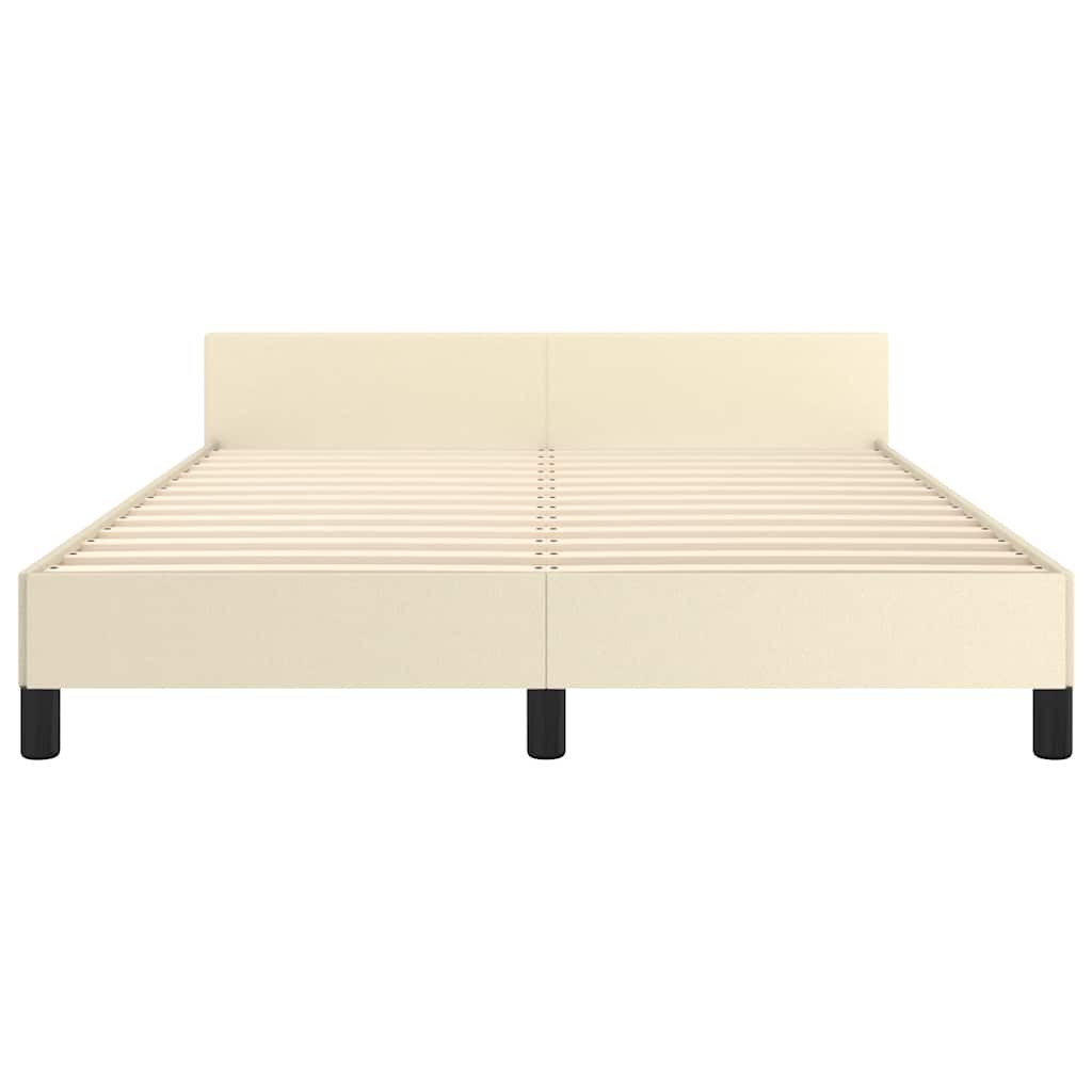 Cadre de lit avec tête de lit sans matelas crème 140x200 cm - XIOS
