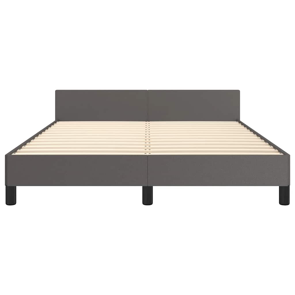 Cadre de lit avec tête de lit sans matelas gris 140x200 cm - XIOS
