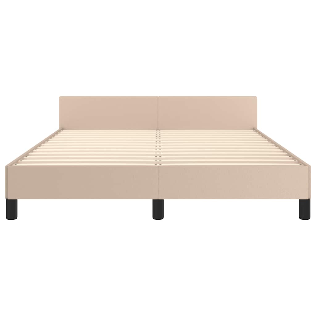 Cadre de lit avec tête de lit sans matelas cappuccino 140x200cm - XIOS