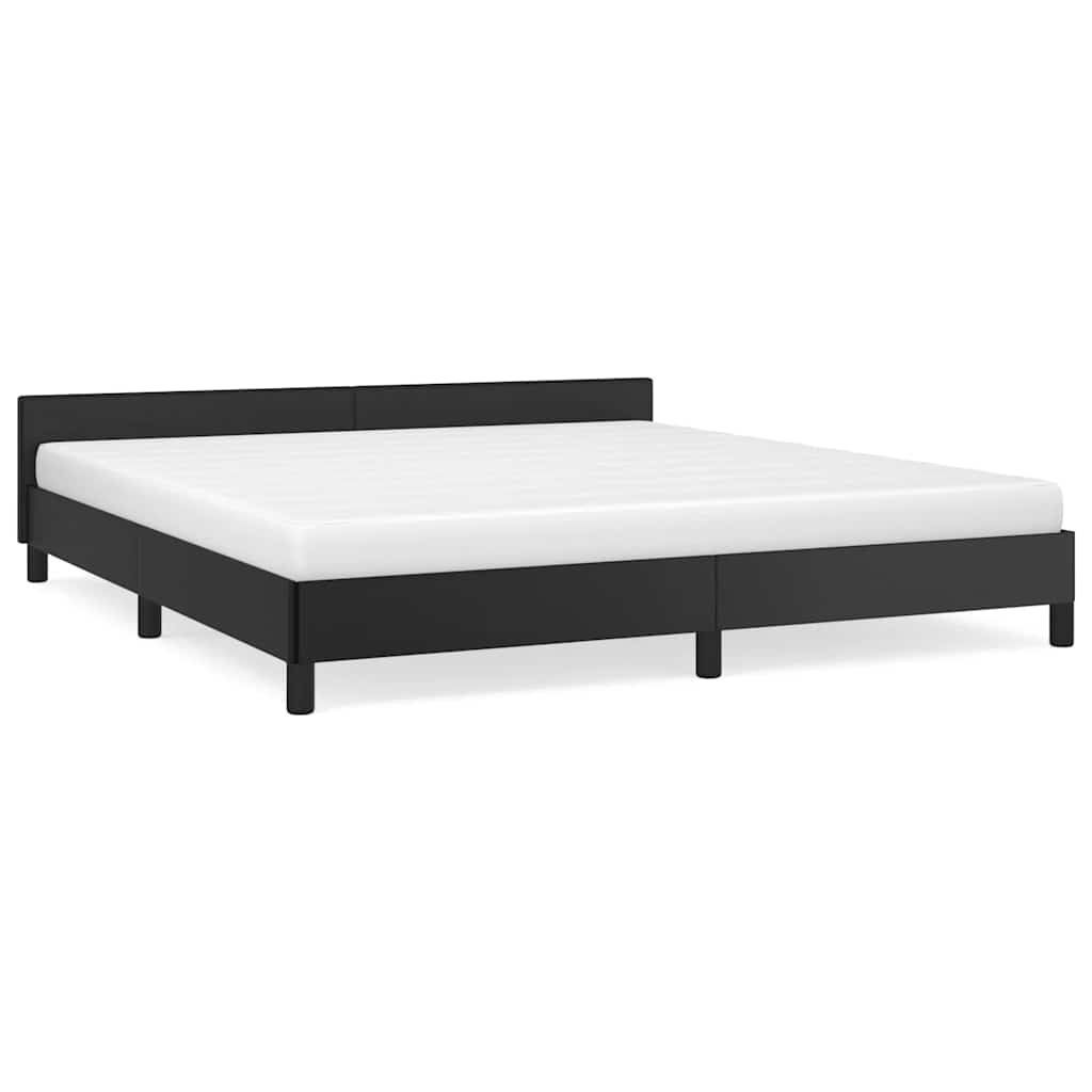 Cadre de lit avec tête de lit sans matelas noir 160x200 cm - XIOS