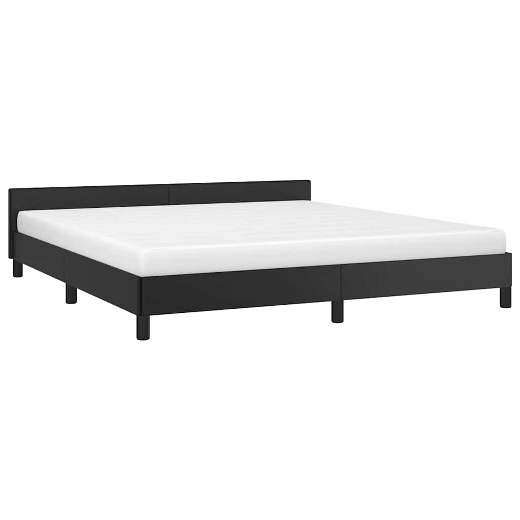 Cadre de lit avec tête de lit sans matelas noir 160x200 cm - XIOS