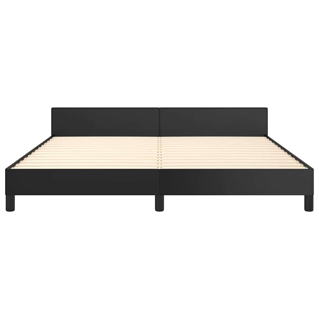 Cadre de lit avec tête de lit sans matelas noir 160x200 cm - XIOS