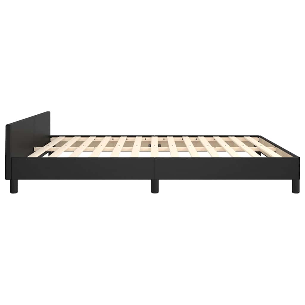 Cadre de lit avec tête de lit sans matelas noir 160x200 cm - XIOS