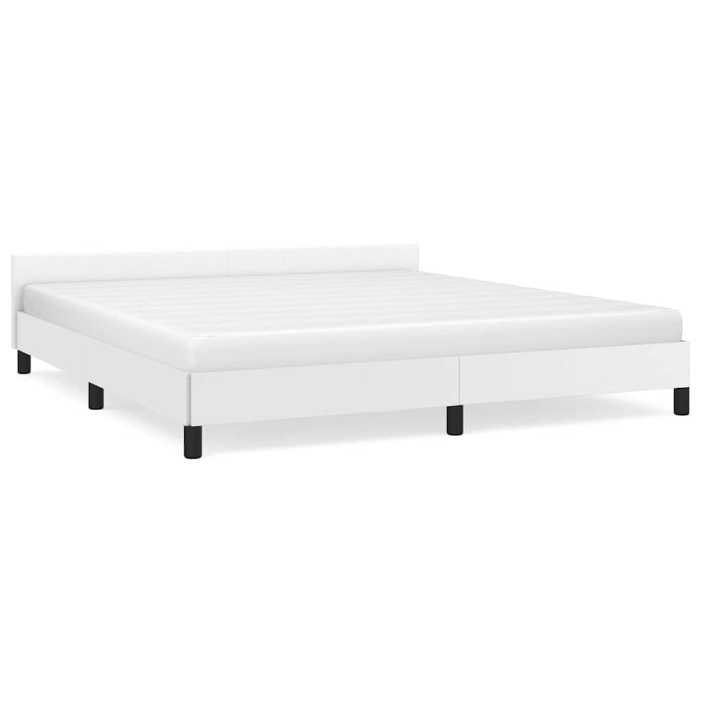 Cadre de lit avec tête de lit sans matelas blanc 160x200 cm - XIOS