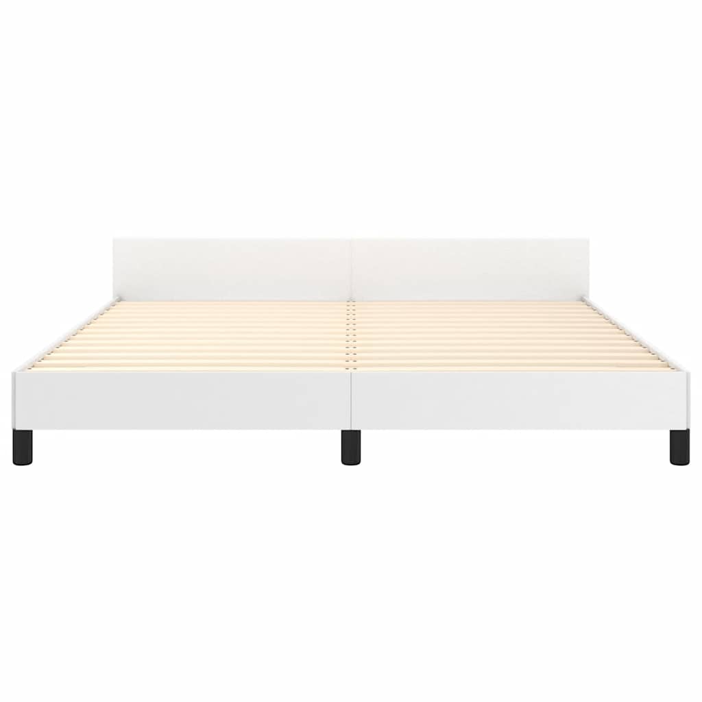 Cadre de lit avec tête de lit sans matelas blanc 160x200 cm - XIOS