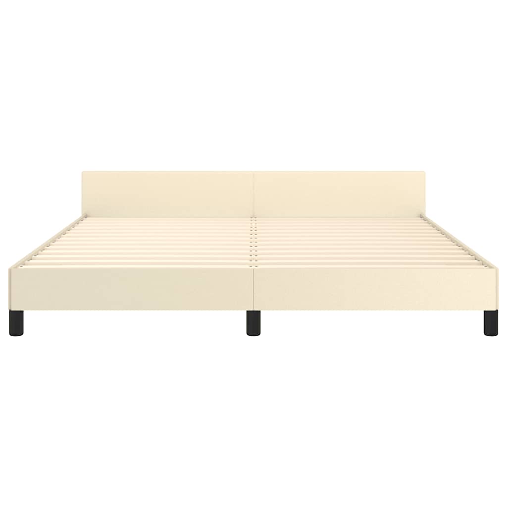 Cadre de lit avec tête de lit sans matelas crème 160x200 cm - XIOS