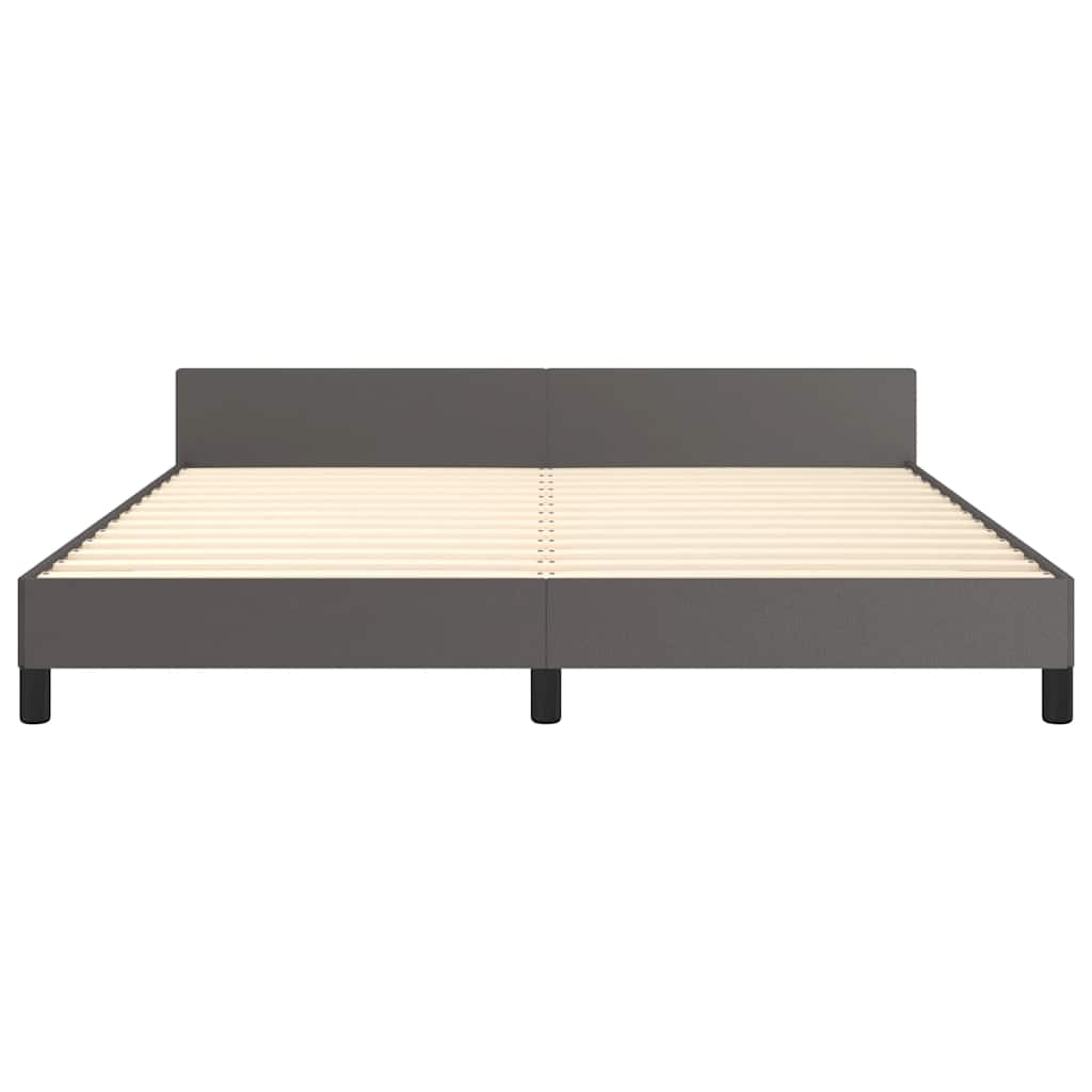 Cadre de lit avec tête de lit sans matelas gris 160x200 cm - XIOS
