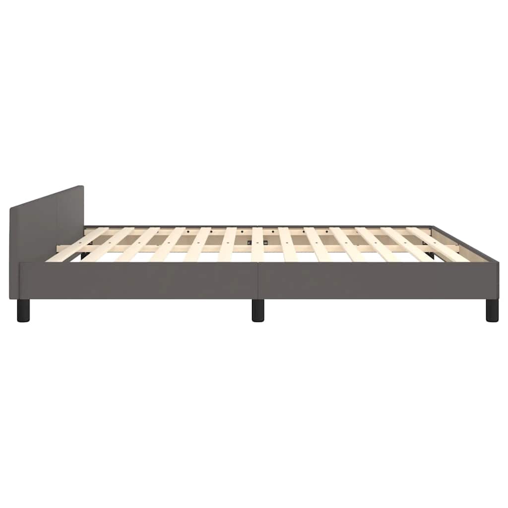 Cadre de lit avec tête de lit sans matelas gris 160x200 cm - XIOS