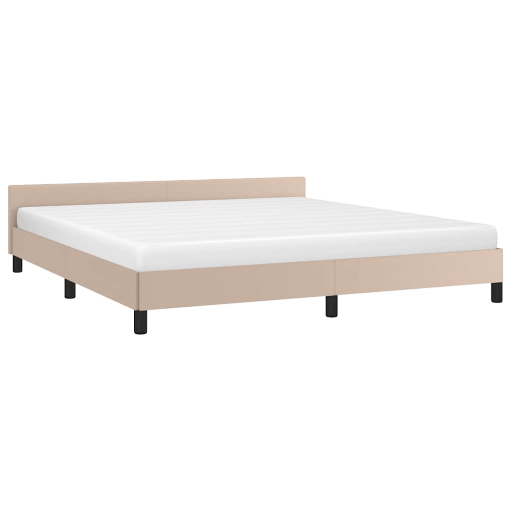 Cadre de lit avec tête de lit sans matelas cappuccino 160x200cm - XIOS