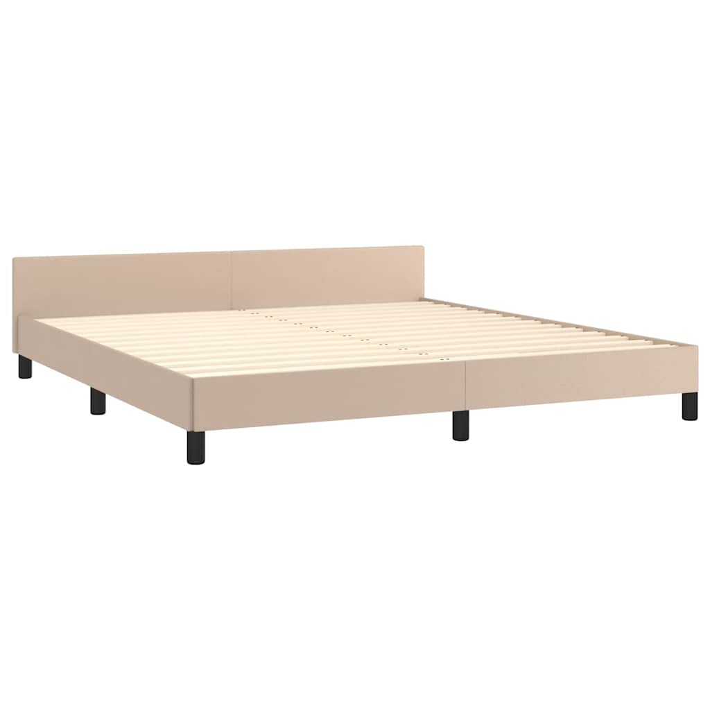 Cadre de lit avec tête de lit sans matelas cappuccino 160x200cm - XIOS