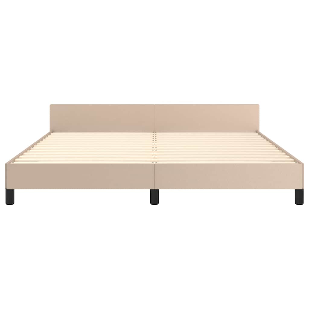 Cadre de lit avec tête de lit sans matelas cappuccino 160x200cm - XIOS