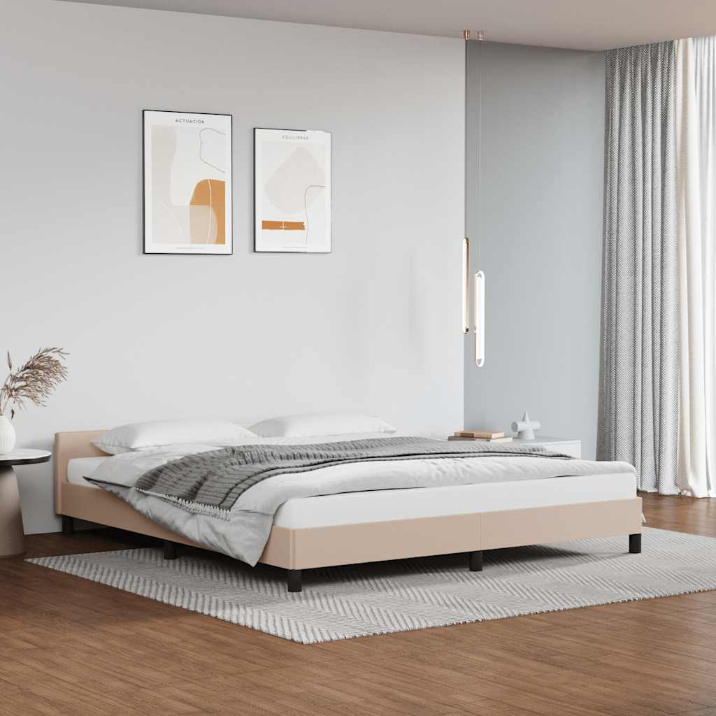 Cadre de lit avec tête de lit sans matelas cappuccino 160x200cm - XIOS