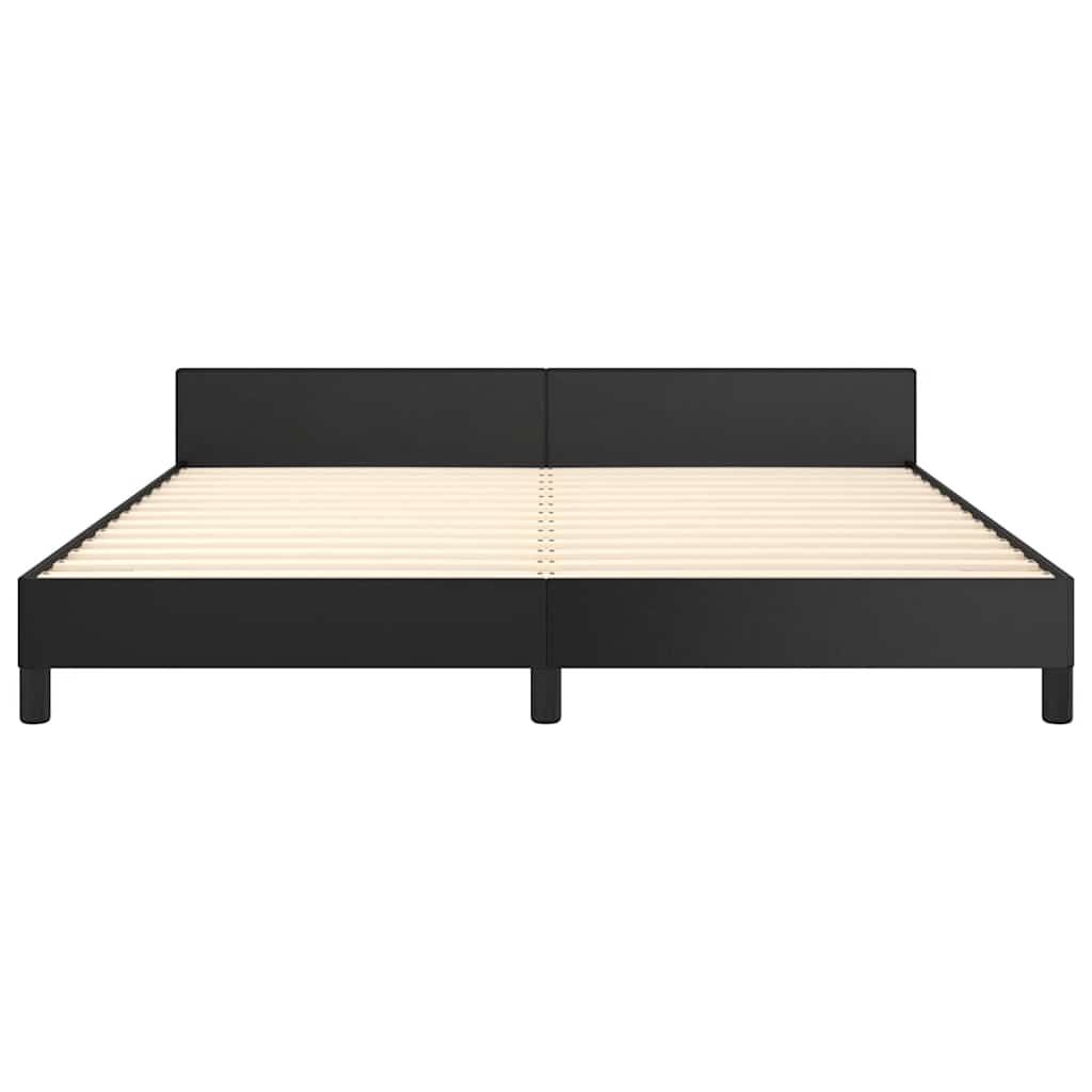 Cadre de lit avec tête de lit sans matelas noir 180x200 cm - XIOS