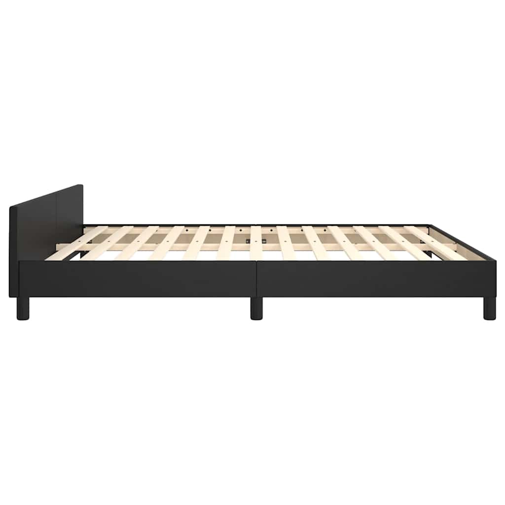 Cadre de lit avec tête de lit sans matelas noir 180x200 cm - XIOS