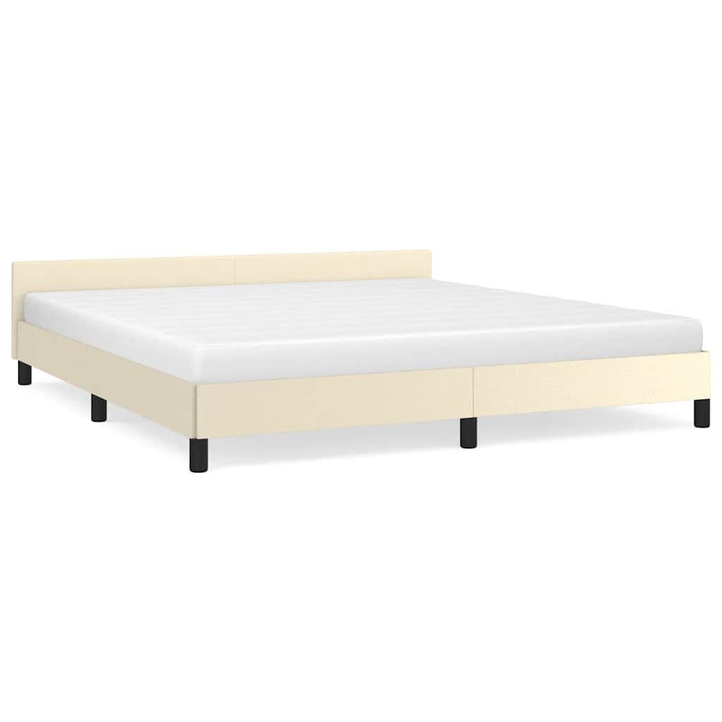 Cadre de lit avec tête de lit sans matelas crème 180x200 cm - XIOS