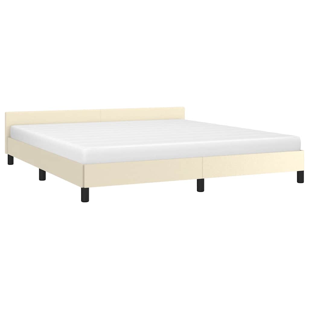 Cadre de lit avec tête de lit sans matelas crème 180x200 cm - XIOS