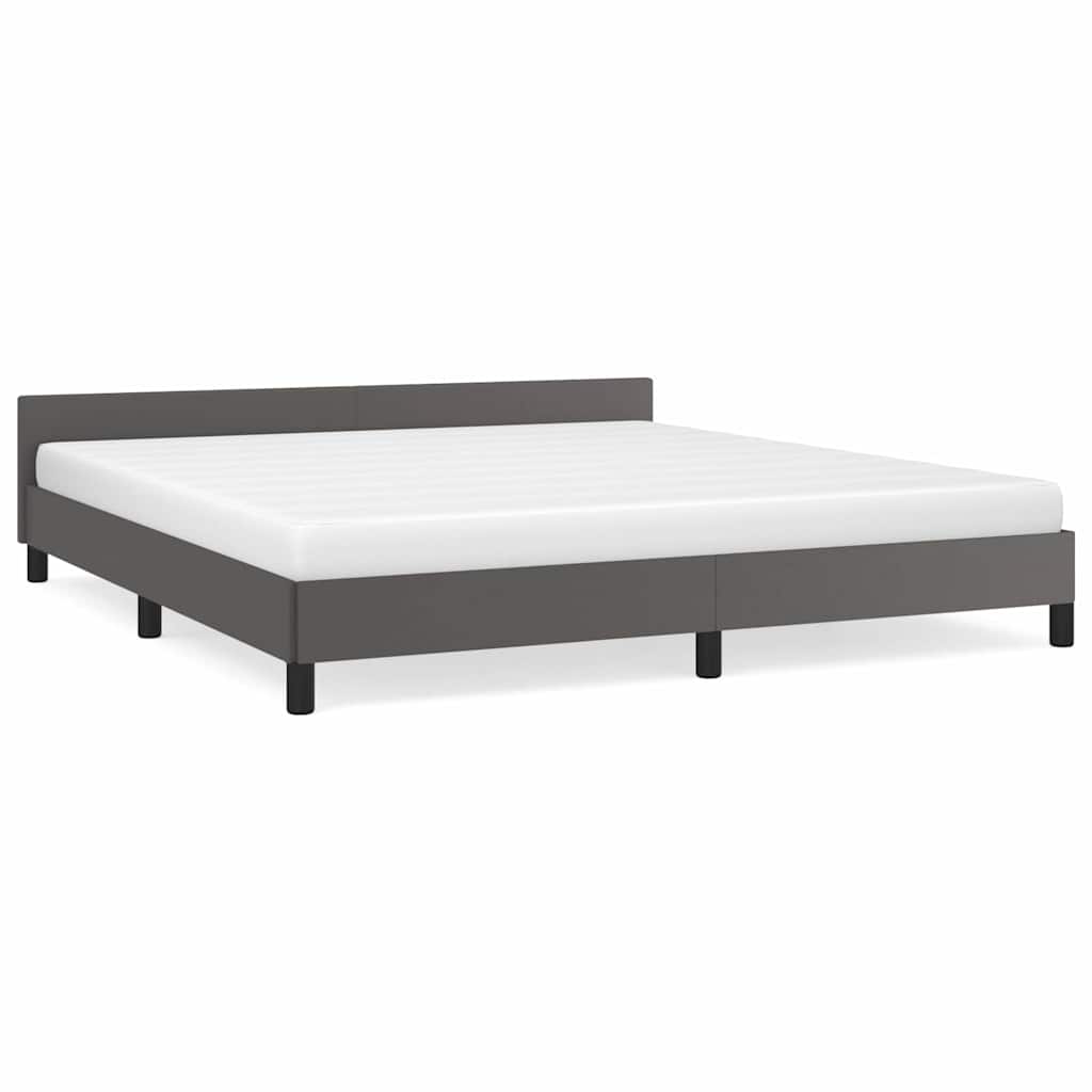Cadre de lit avec tête de lit sans matelas gris 180x200 cm - XIOS