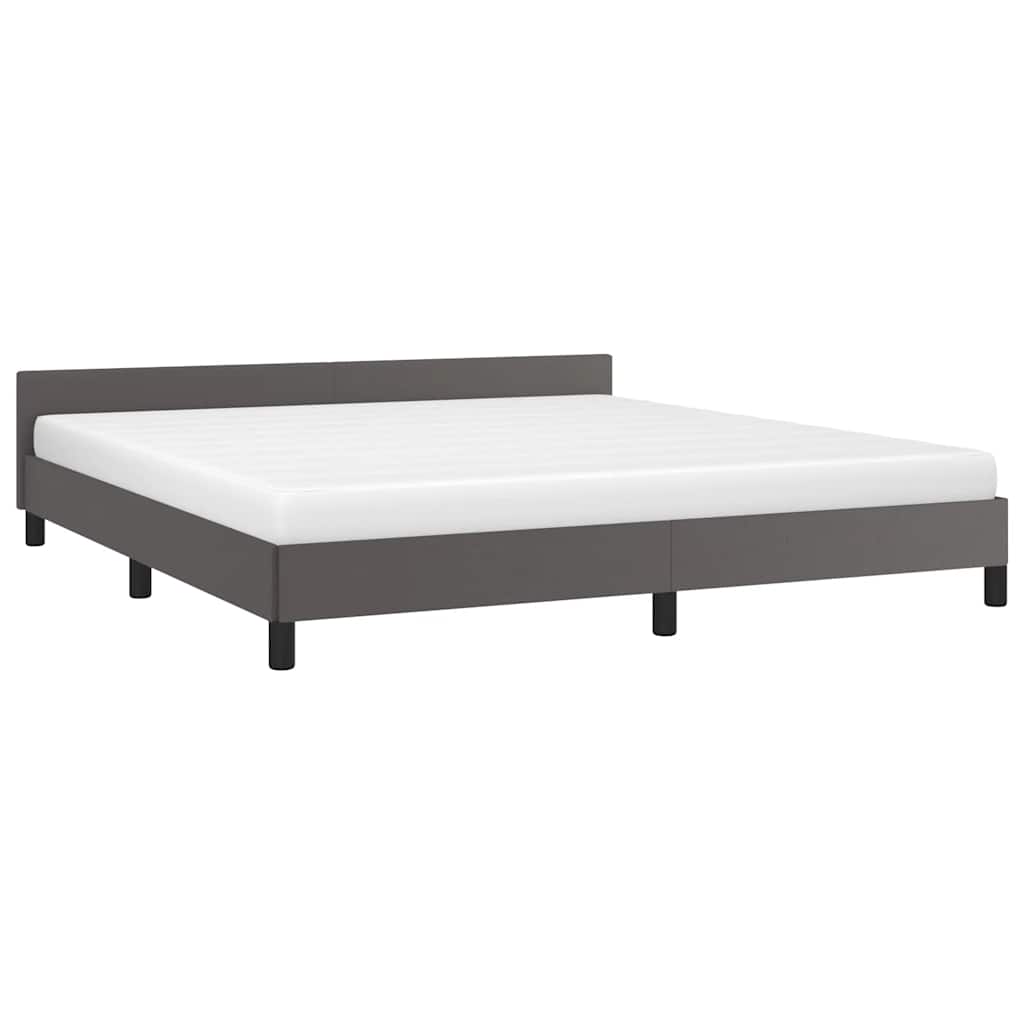 Cadre de lit avec tête de lit sans matelas gris 180x200 cm - XIOS