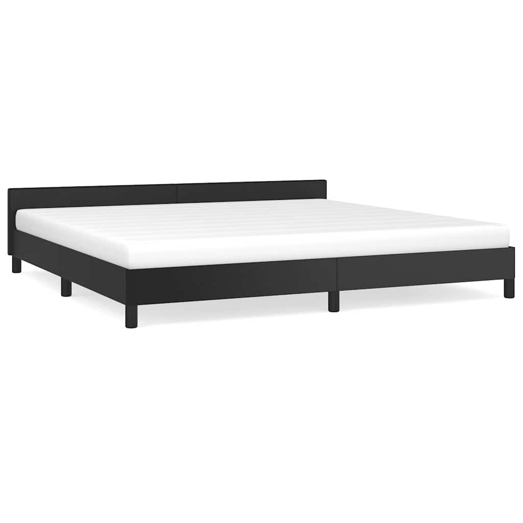 Cadre de lit avec tête de lit sans matelas noir 200x200 cm - XIOS