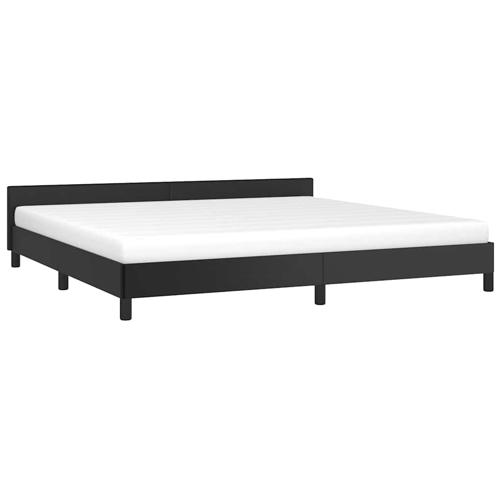 Cadre de lit avec tête de lit sans matelas noir 200x200 cm - XIOS